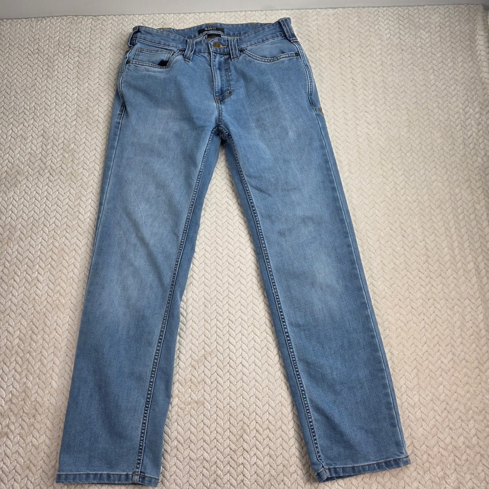 5.11 Tactical Mens Defender-Flex Slim Jeans Light Wash Blue 30x30 EDC Utility‎